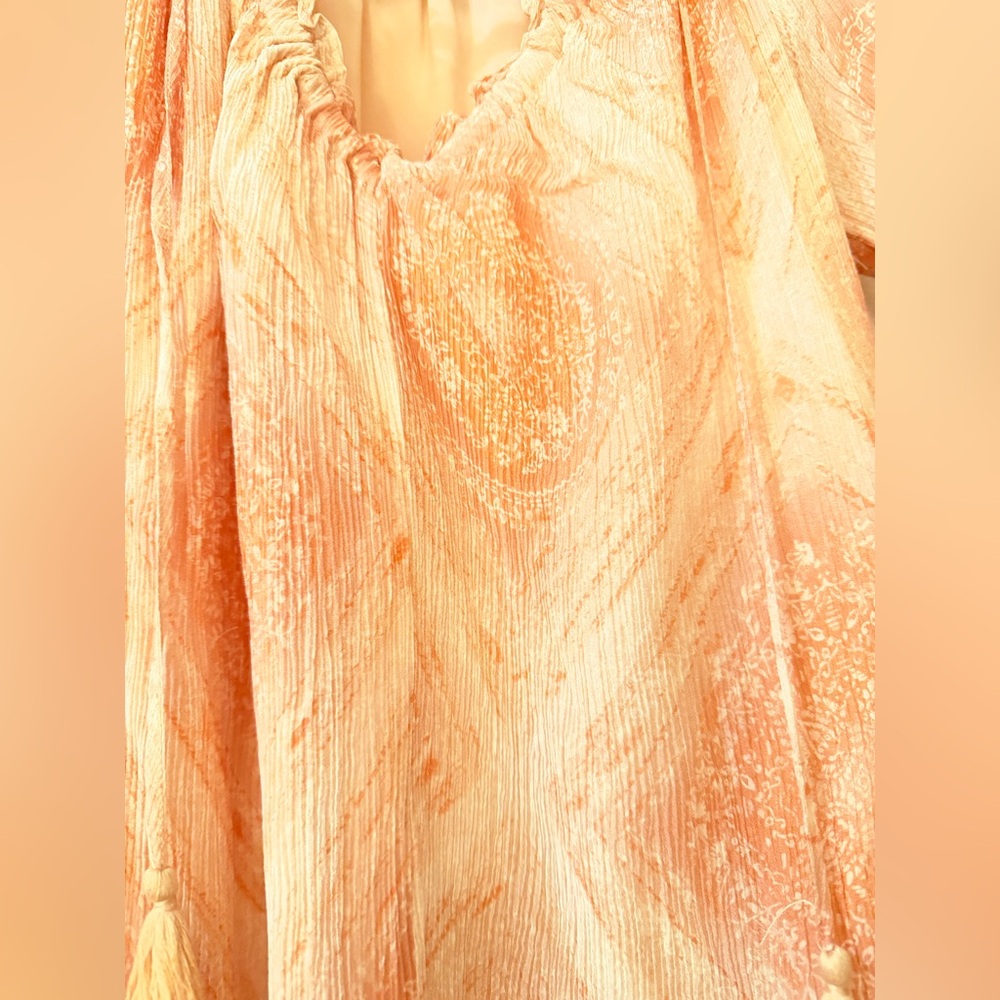Ramy Brook Loraine Geometric Blouse – Romantic Peach Top - Picture 5 of 7